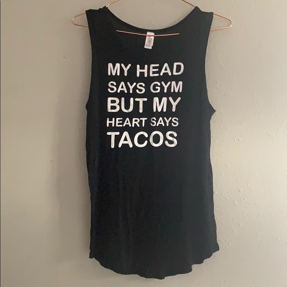 center stage Tops - Center Stage Gym Tacos Tank - M